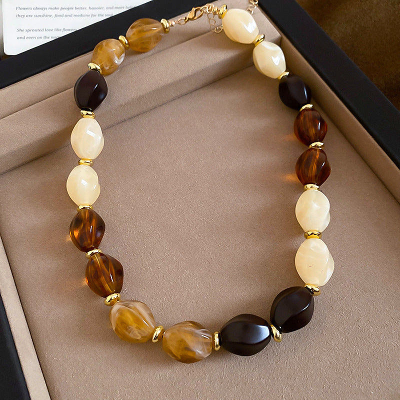 Acrylic Beaded Love Fashion Trend Clavicle Chain Vacation Jewelry Set