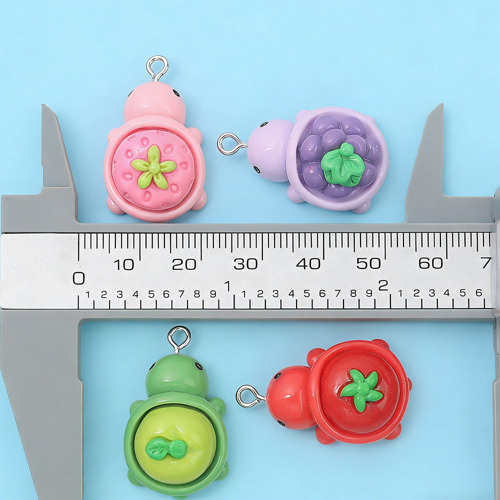 Three-dimensional Resin Cartoon Fruit Turtle Creative Hair Car Interior Jewelry Accessories