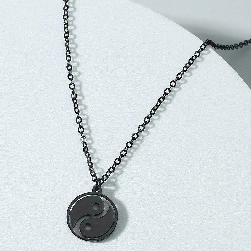 Men's Compass Feather Strip Appetizer Titanium Steel Pendant