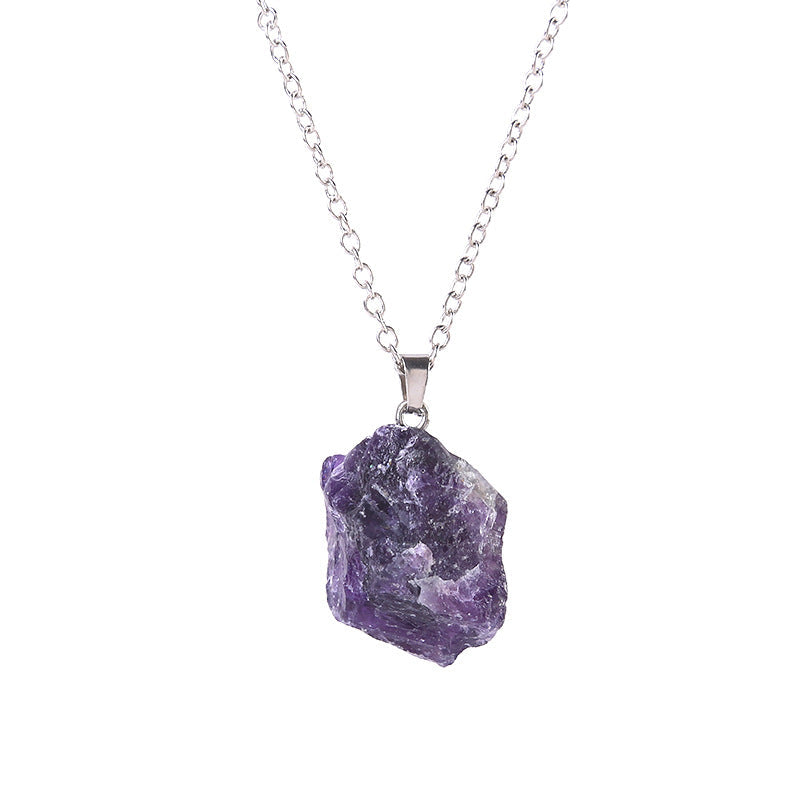 Natural Amethyst Pink Crystal White With Shape Pendants