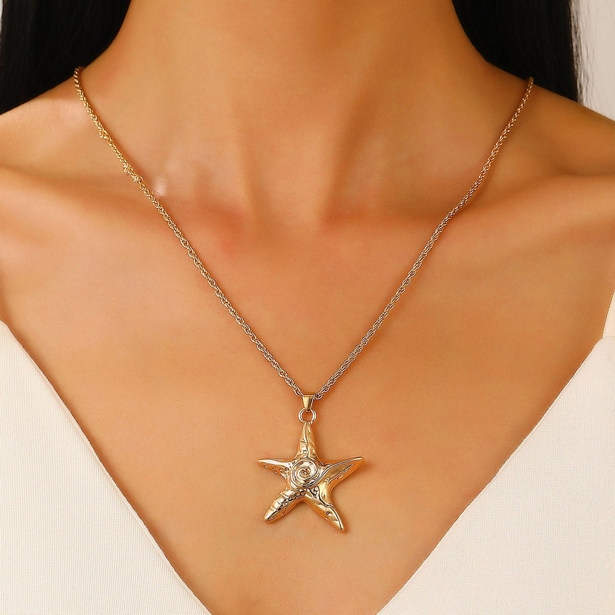 Starfish Spiral Pattern Ear Wind High Sense Ocean Jewelry Set