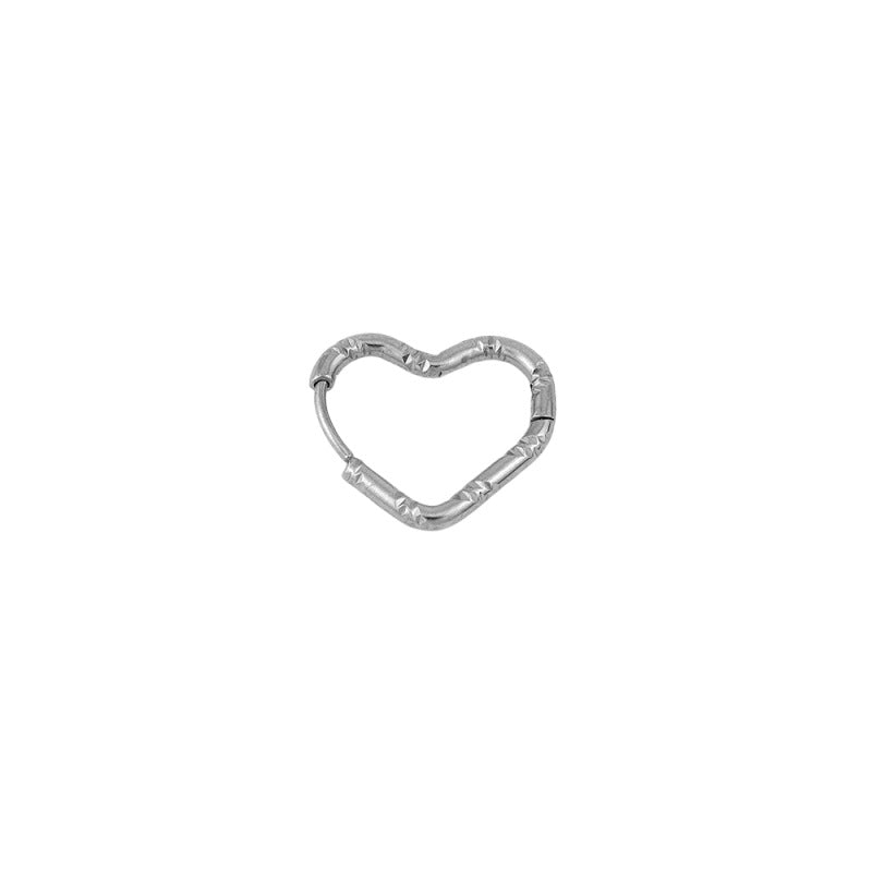 Women's & Men's Stainless Steel Heart-shaped Indentation Advanced Niche Rings