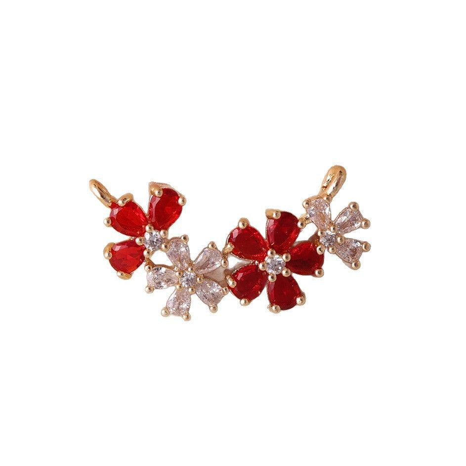 Golden White Diamond Cherry Blossom Flower Cluster Exquisite Sweet Decorative Pendant
