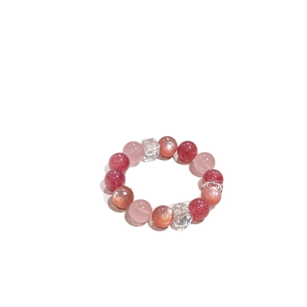 Natural Strawberry Female Horse Pink Crystal Gift Girlfriend Bracelet