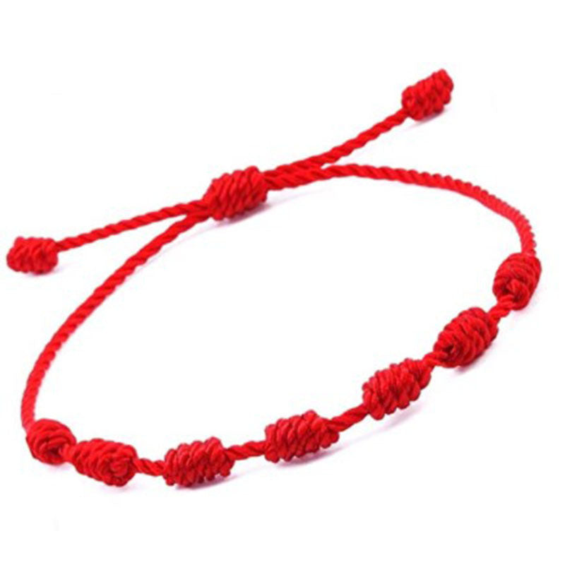 Hand-woven Seven Red Rope Hand Strap Bracelets