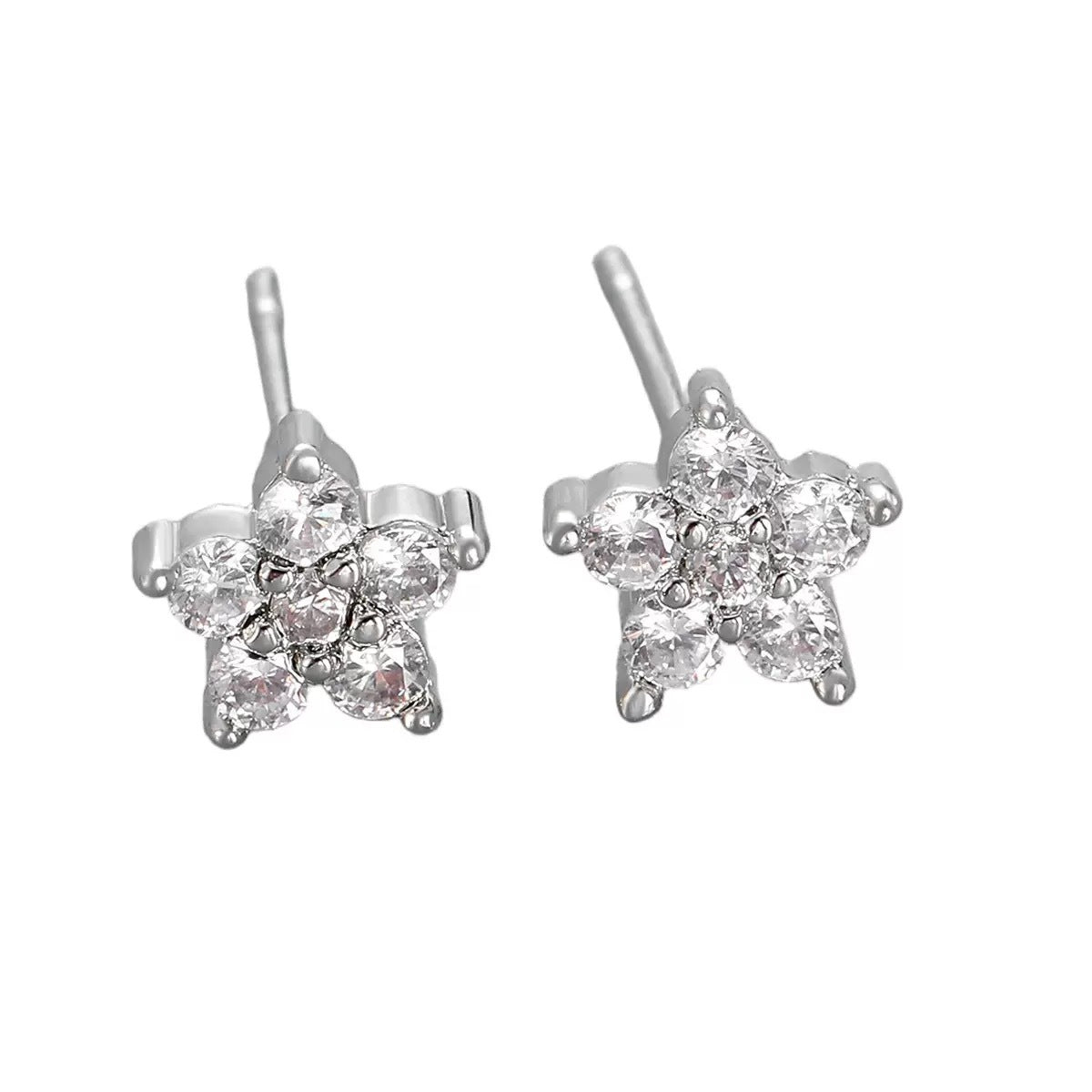 Light Luxury Flash Pentagram Niche High-grade Female Unique Stud Earrings