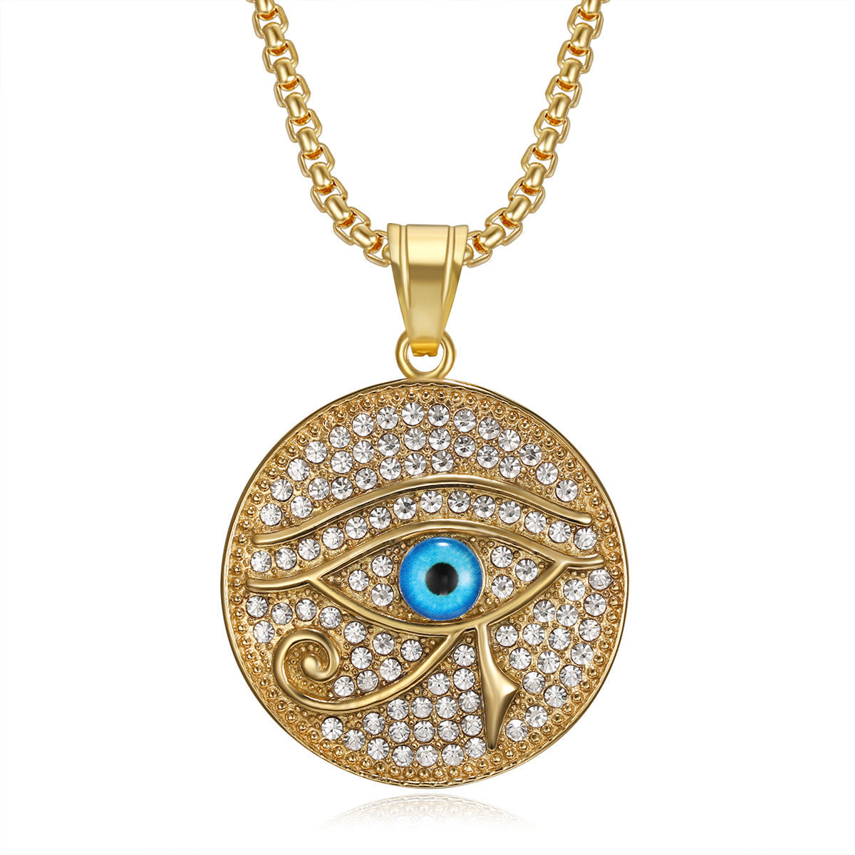 Titanium Steel Gold-plated Diamond Eye Of Pendants