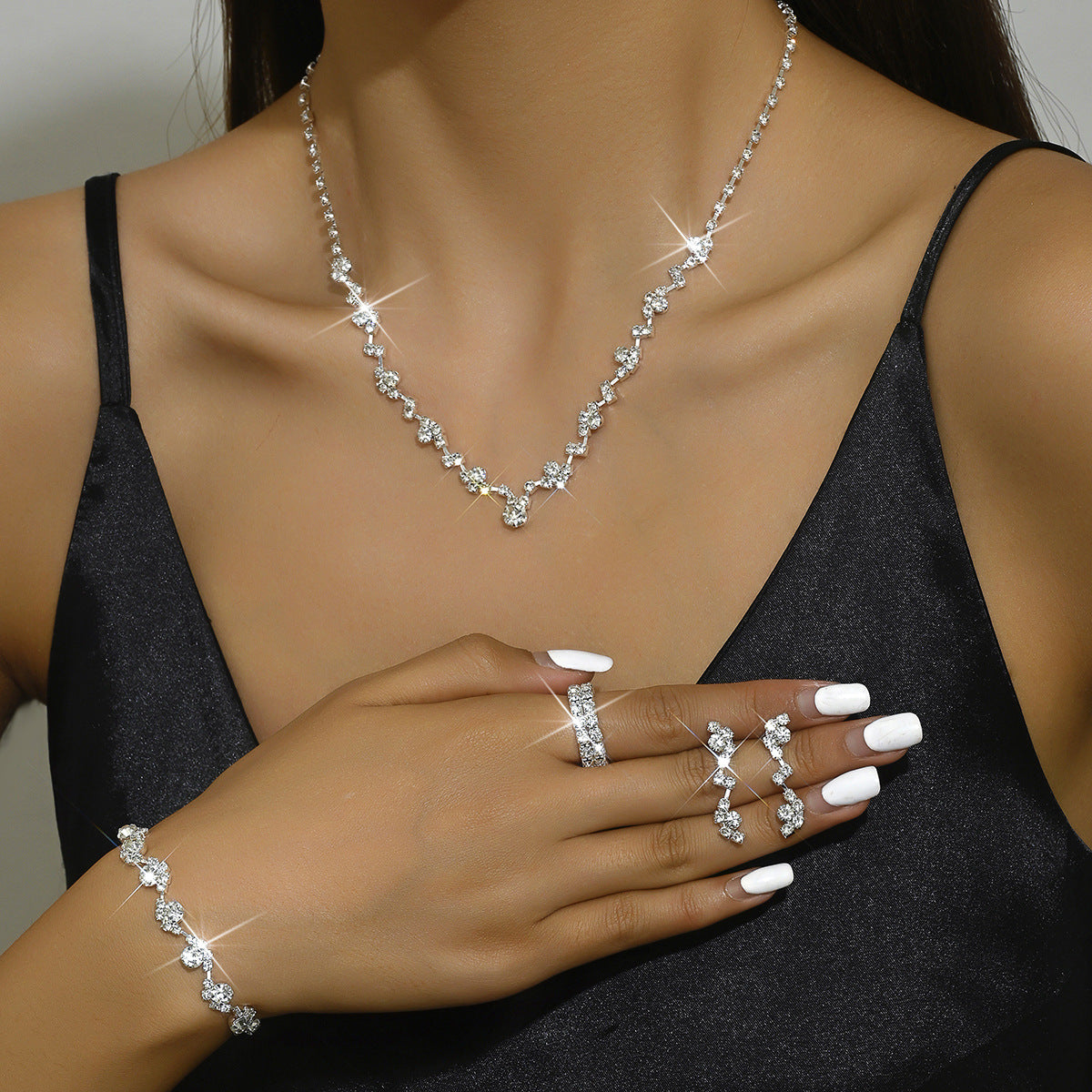 Women's Simple Diamond Bride Bridesmaid For Earrings