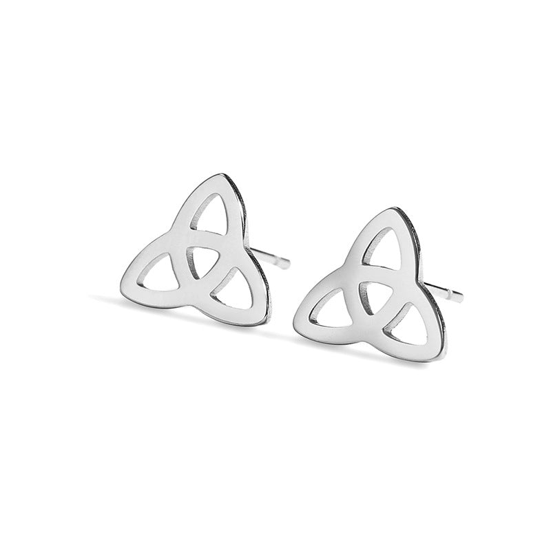 Cutting Real Gold Plating No Fading Allergy Celtic Knot Stud Earrings