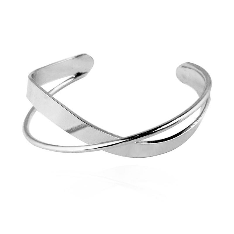 Cross Irregular Lines Twisted Personality Geometry Glossy Bracelet
