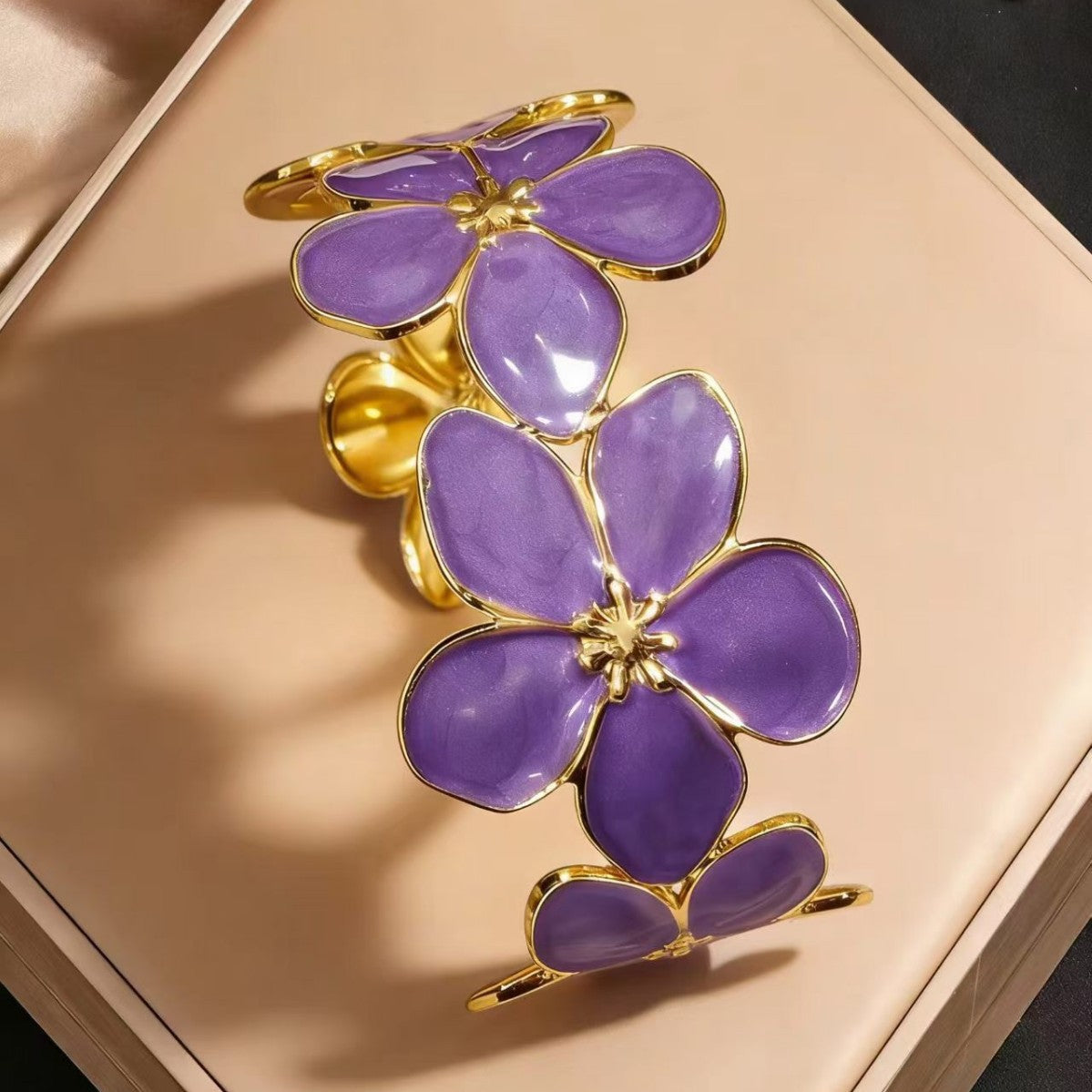 Glaze Flowers Stainless Steel Female High Sense Personality Wild Flower Bracelets
