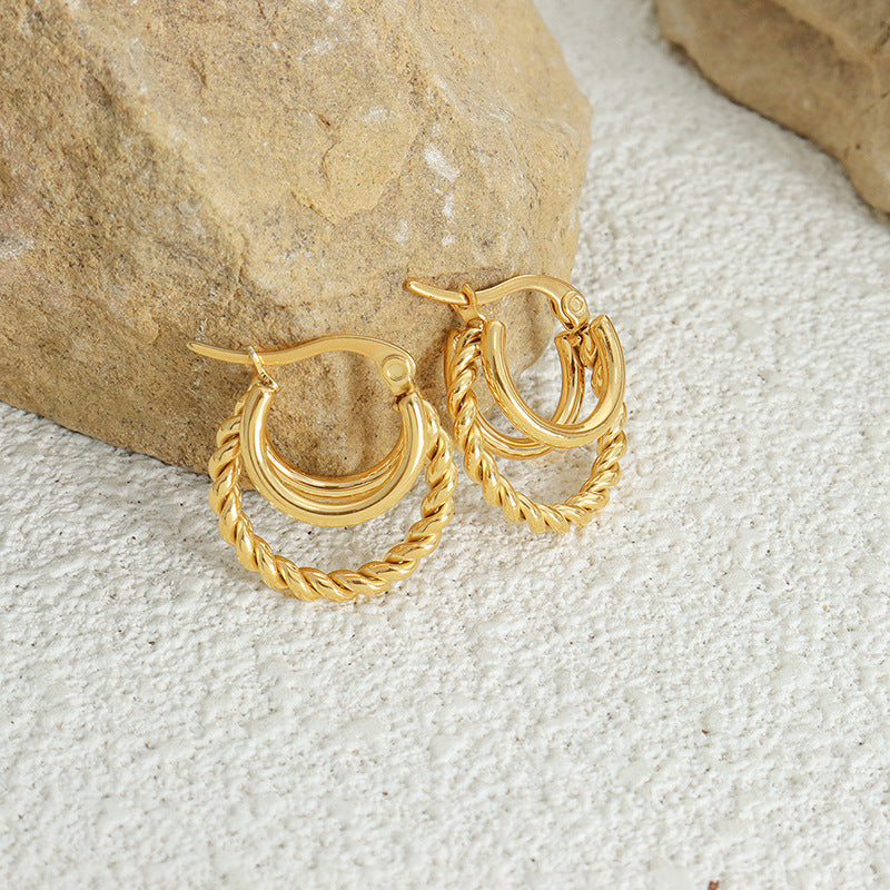 Women's Flowers Chain Shaped Gold-plated Titanium Steel No Rings