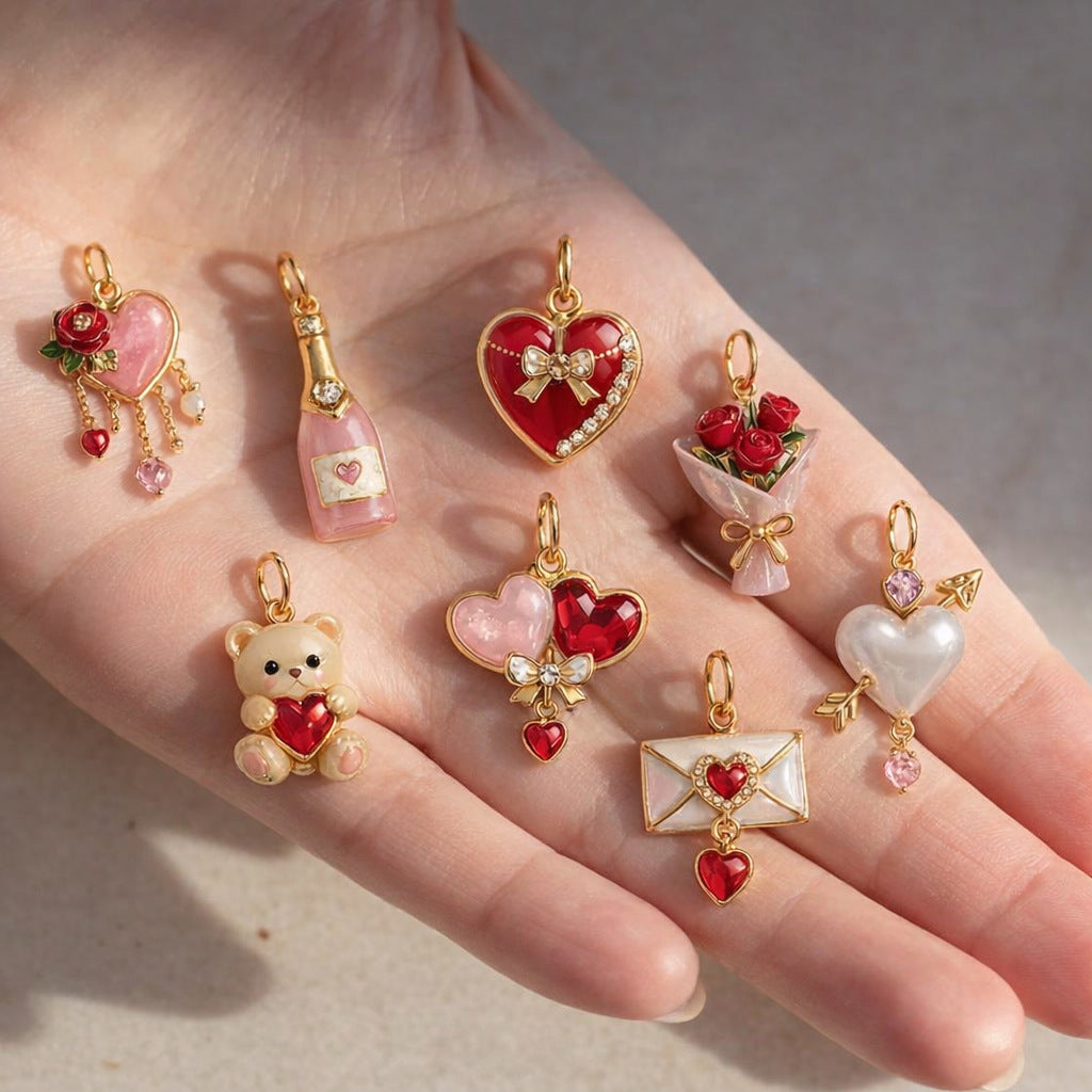 Day Love Bear Dripping Oil Painted Color Pendants