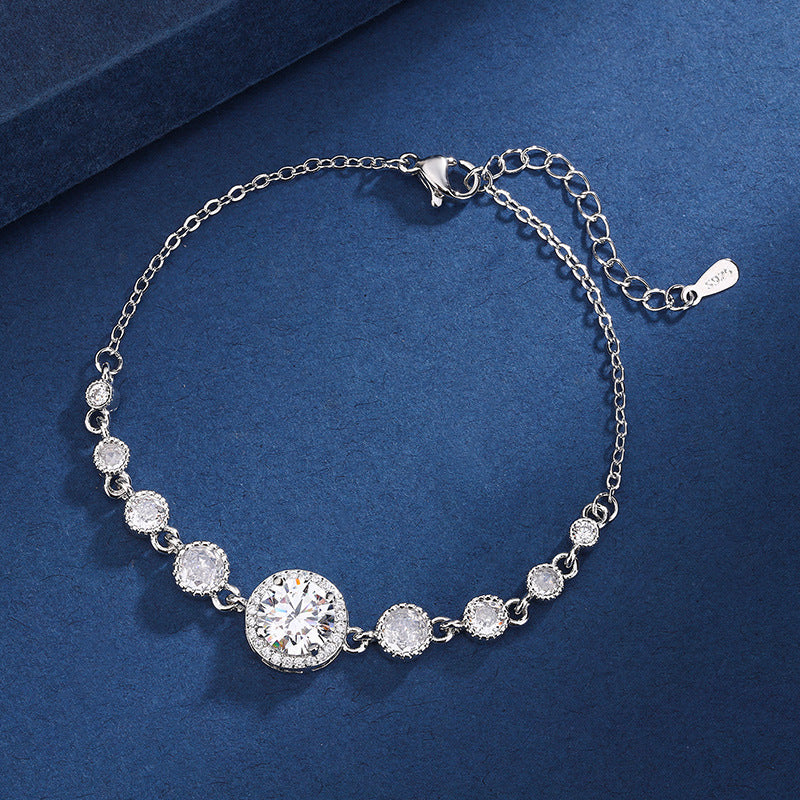 Bag Round Four-leaf Clover Adjustable Rhinestone Zircon Female Bracelet