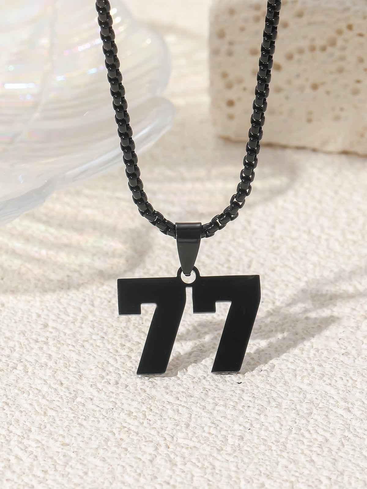 Fashion Stainless Steel Double-sided Digital Male Female Personality Hip Hop Necklaces
