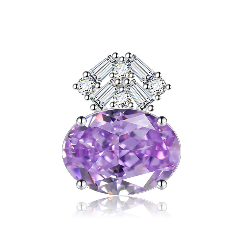 Big Diamond High Carbon Ice Flower Pendant