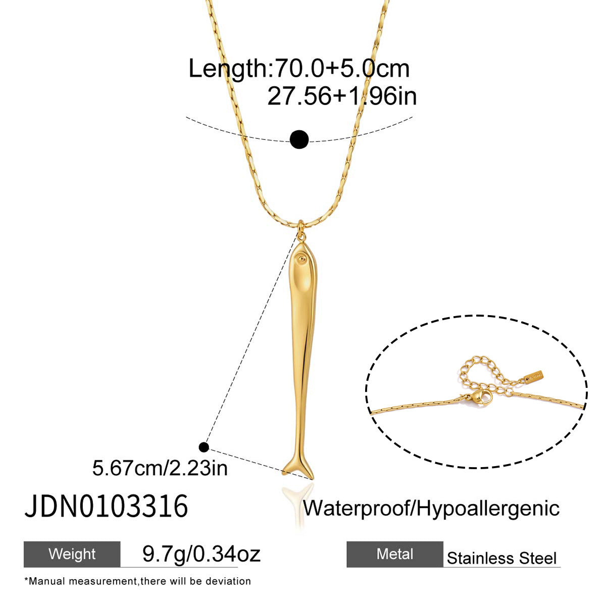 Titanium Steel Fish Light Luxury Minority Clavicle Chain Necklace
