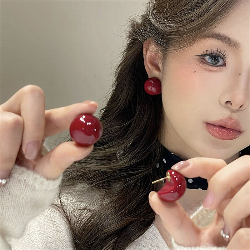Women's Retro Classic Red Type Half Style Light Luxury High-grade Rings