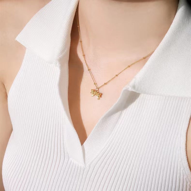 Affordable Luxury Fashion Small Exquisite Bow Necklaces