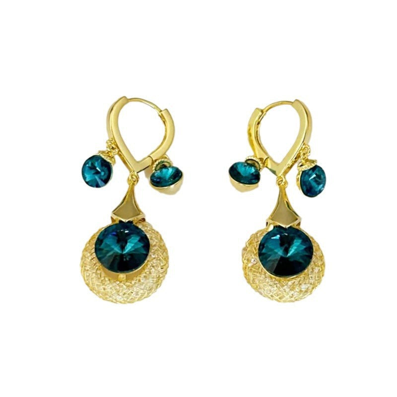 Crystal Water Drop Eardrops Refined Grace Ear Clip Advanced Light Stud Earrings