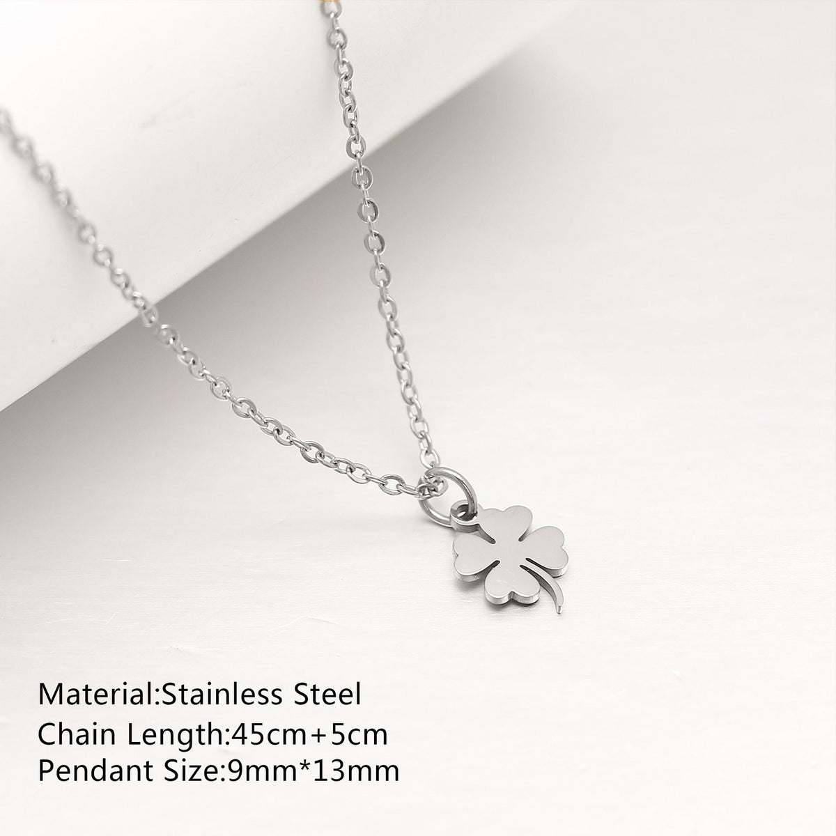Women's Steel Simple Butterfly Clover Lucky Lotus Mushroom Clavicle Chain Color Necklace
