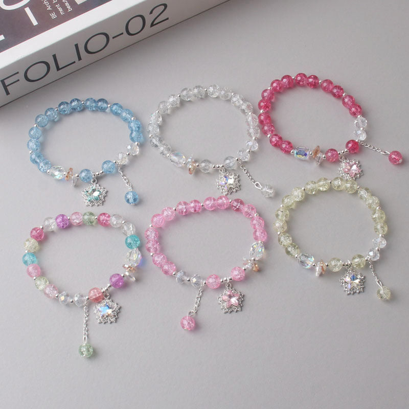 Cracked Cystal Five-pointed Star Female Minority Girlfriends Glaze Crystal Bracelets