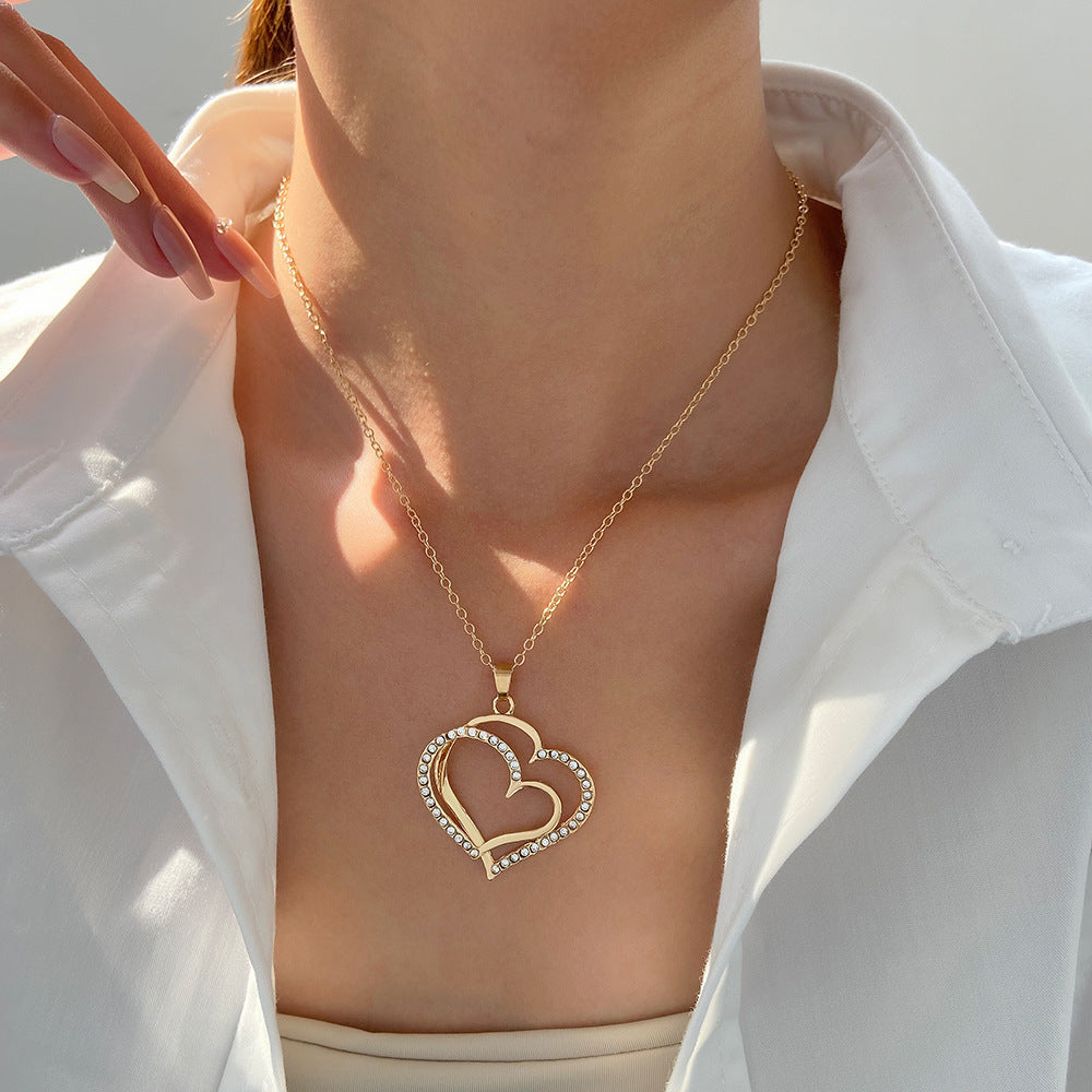 Women's Fashion Personalized Alloy Diamond Studded Hollow Jewelry Set