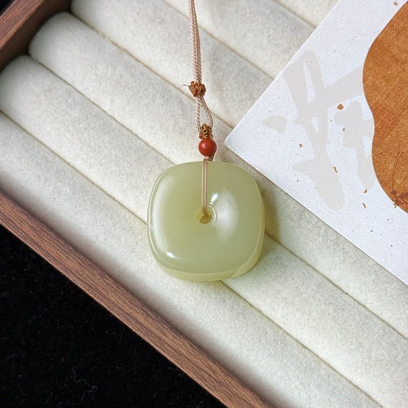 Sweat Jade Color Twisted Wire Buckle Gourd Gray Safety Pendant