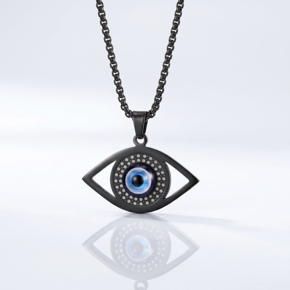 Evil Blue Eyes Stainless Steel Turkish Pendant