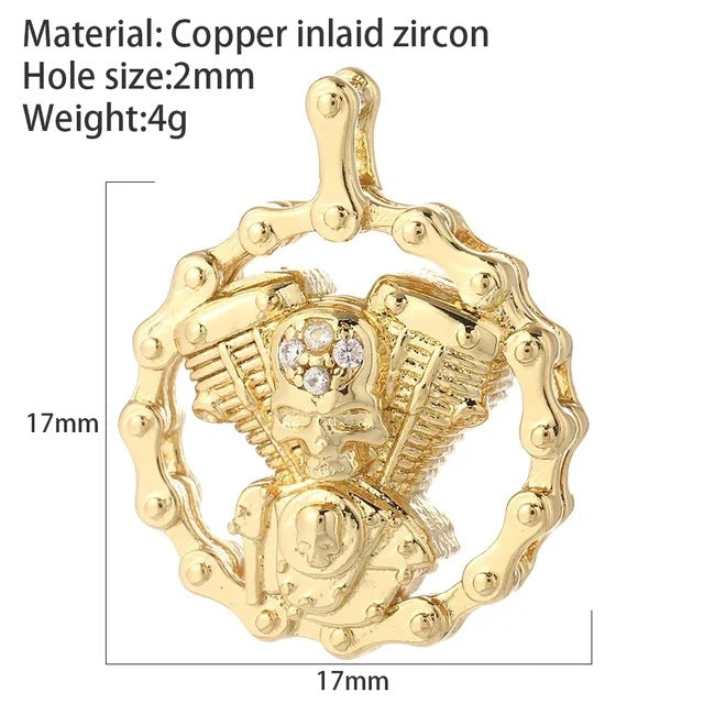 Organic Wind Three-dimensional Helmet Motorcycle Copper Pendant