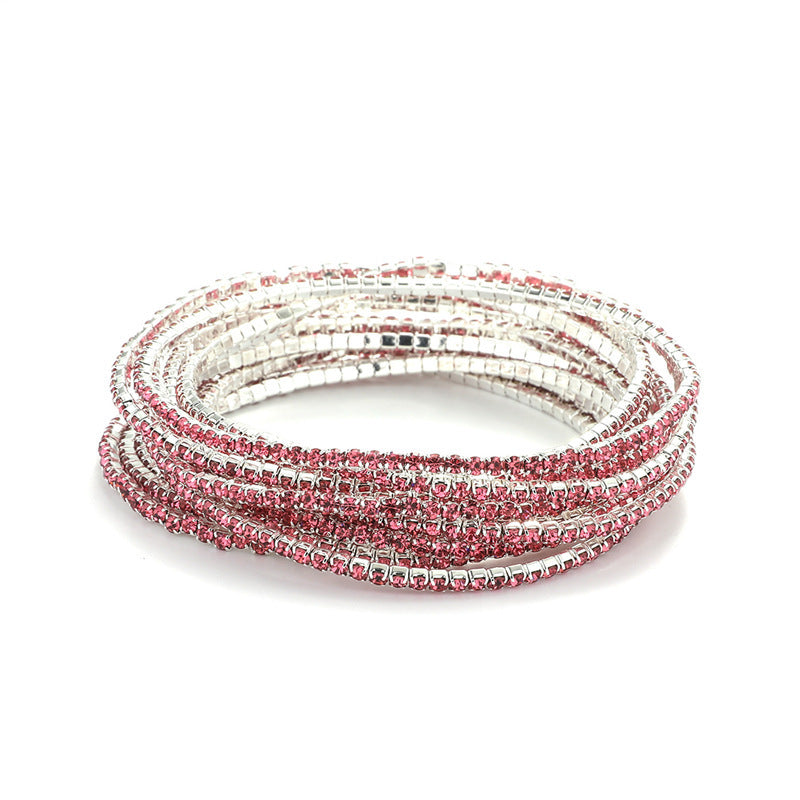 Rhinestone Stretch Bridal Korean Single Row Bracelet