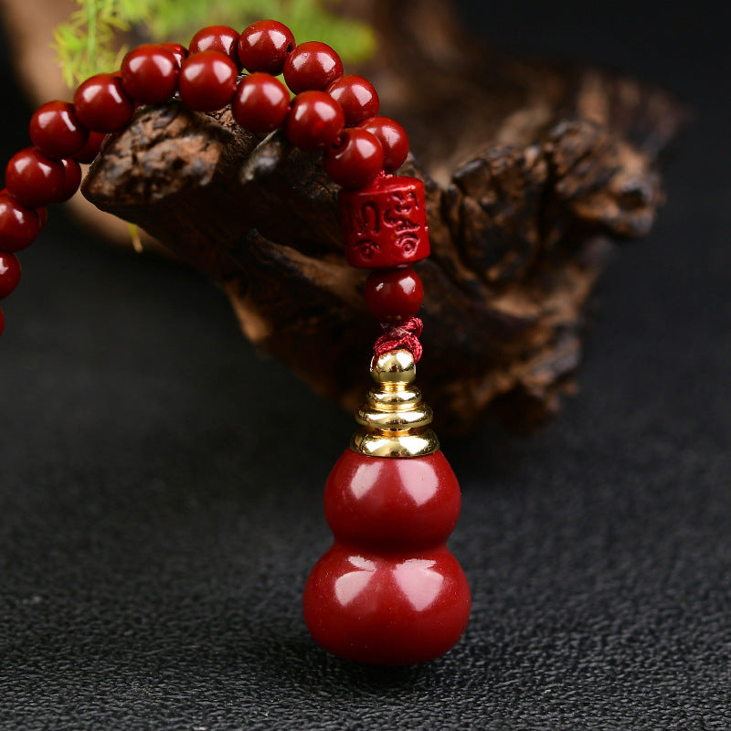 Purple Gold Sand Cinnabar Glossy Calabash Pendent Small Balls Pieces Pendant