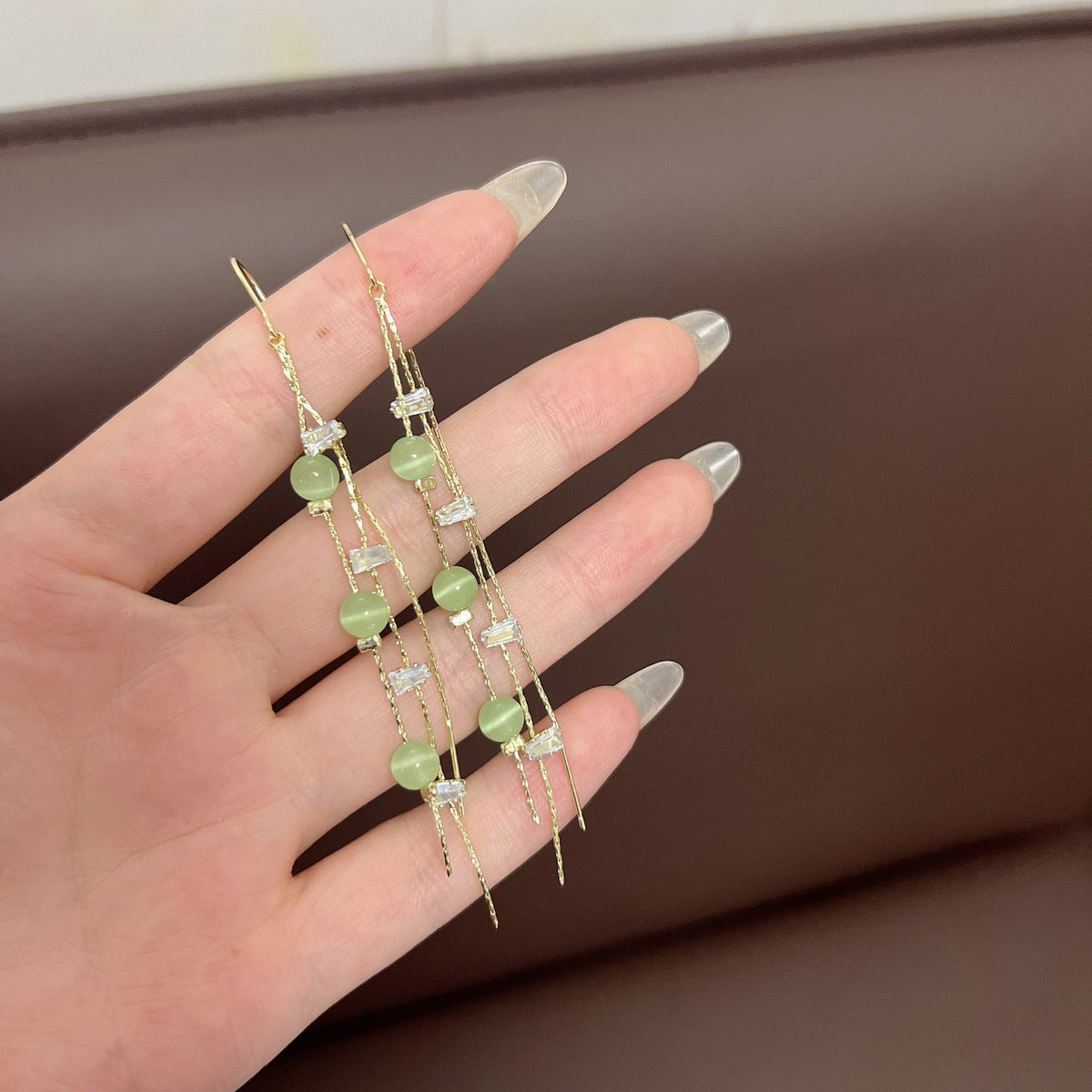 Korean Style Elegant Long Fringe Female Opal Super Flash Zircon Rings