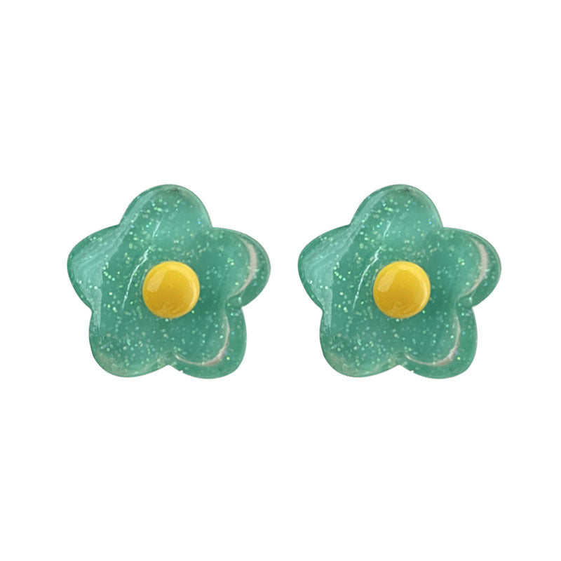 Women's Summer Iti Colorful Flower Ear Clip Sweet Earrings