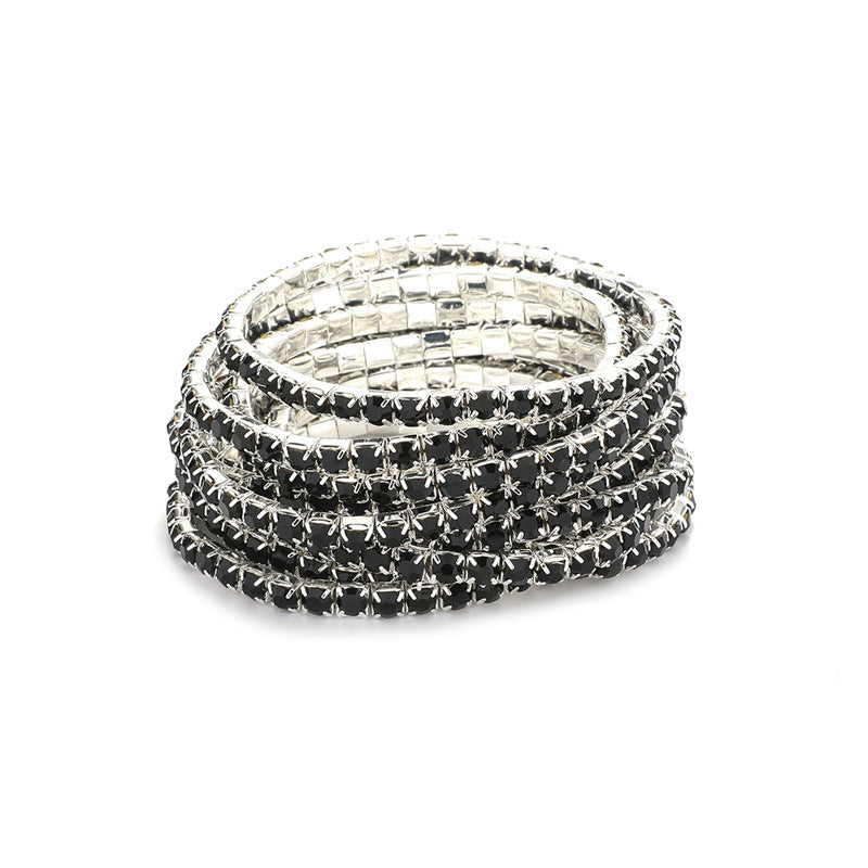 Rhinestone Stretch Bridal Korean Single Row Bracelet