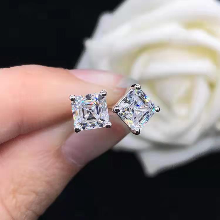 Women's Zircon Simple Temperament Geometric Square For Rings