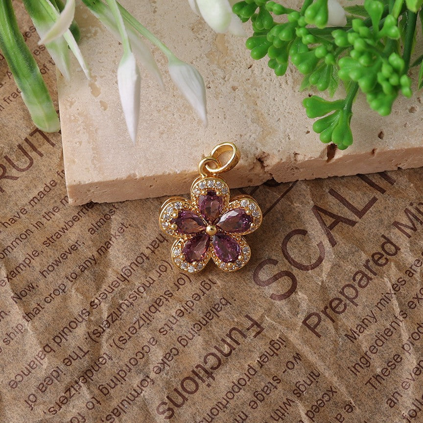 Women's Diamond Light Luxury Full Zircon Flower For Niche Design Pendant