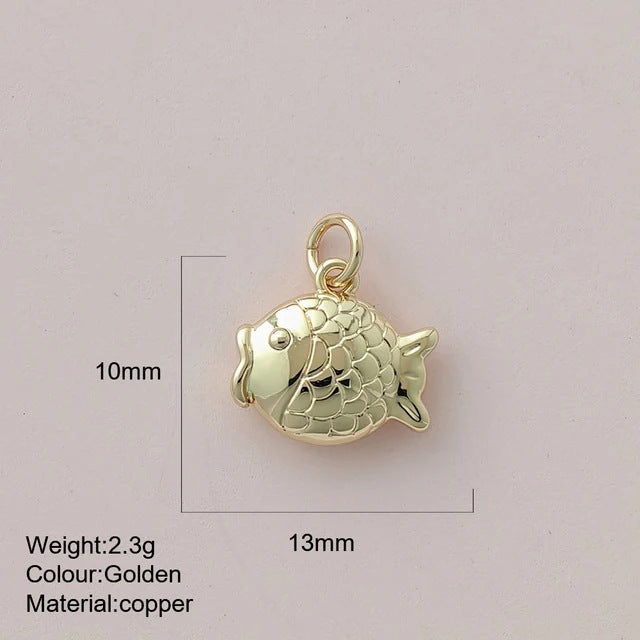 Color Enamel Fish Copper Drop Oil Pendant