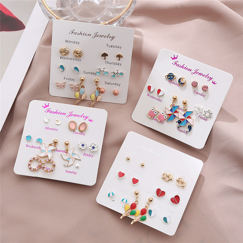 One Week Wearing Female Personality Windmill Balloon Stud Earrings
