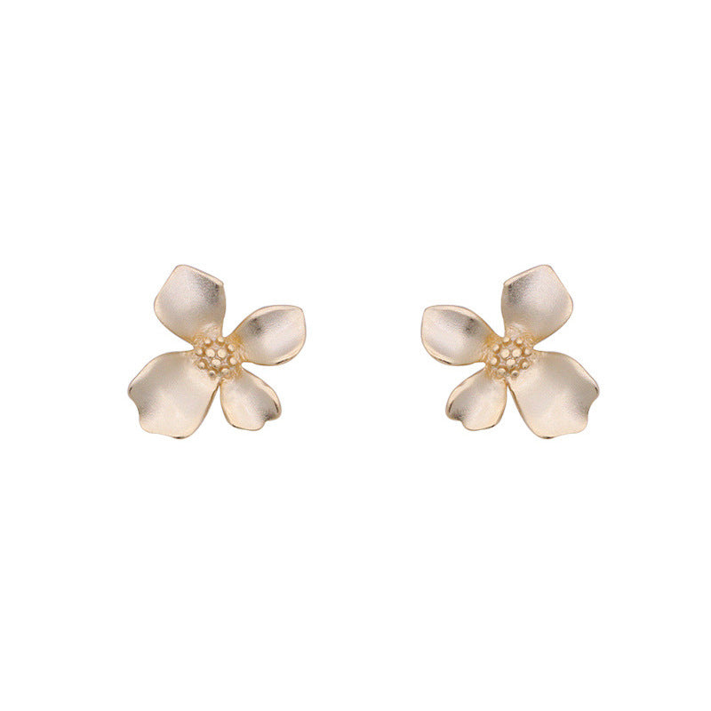 Women's Style Simple Mori Fashion Flower Retro Frosted Matte Rings