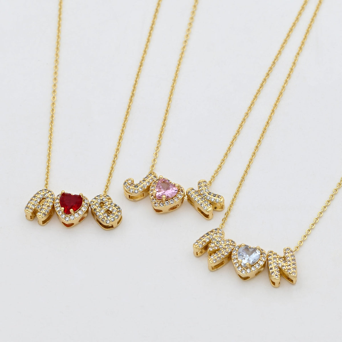 Diamond Letter Personalized Love December Birthday Stone Valentine's Pendants