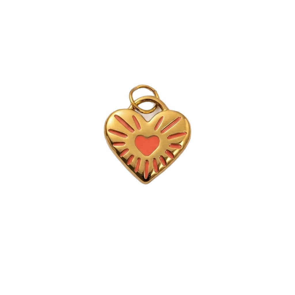 Dripping Round Furnace Stainless Steel Gold Color Preserving Pendant