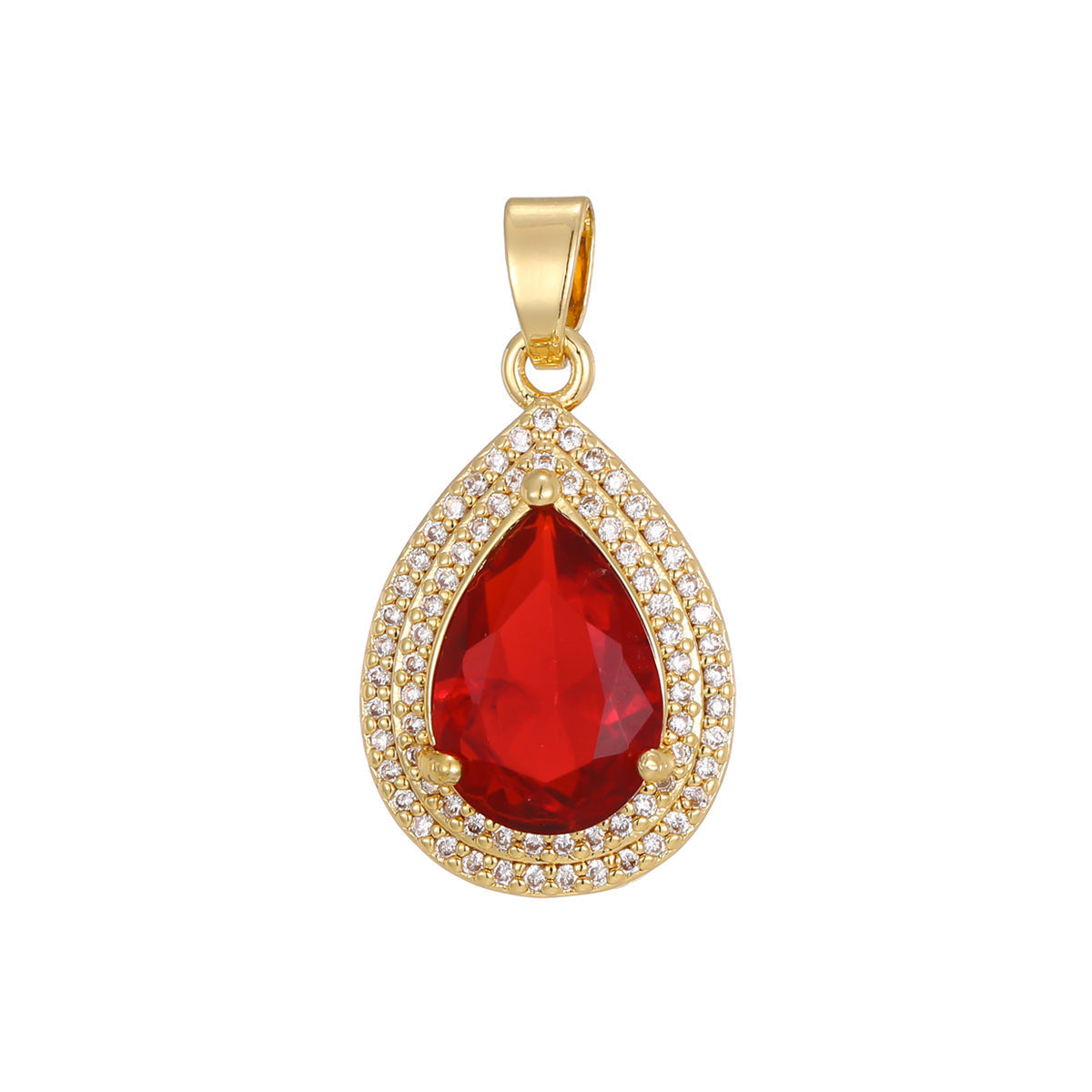 Women's Over Zircon Water Drops Emerald Single Elegant Light Luxury Palace Pendants