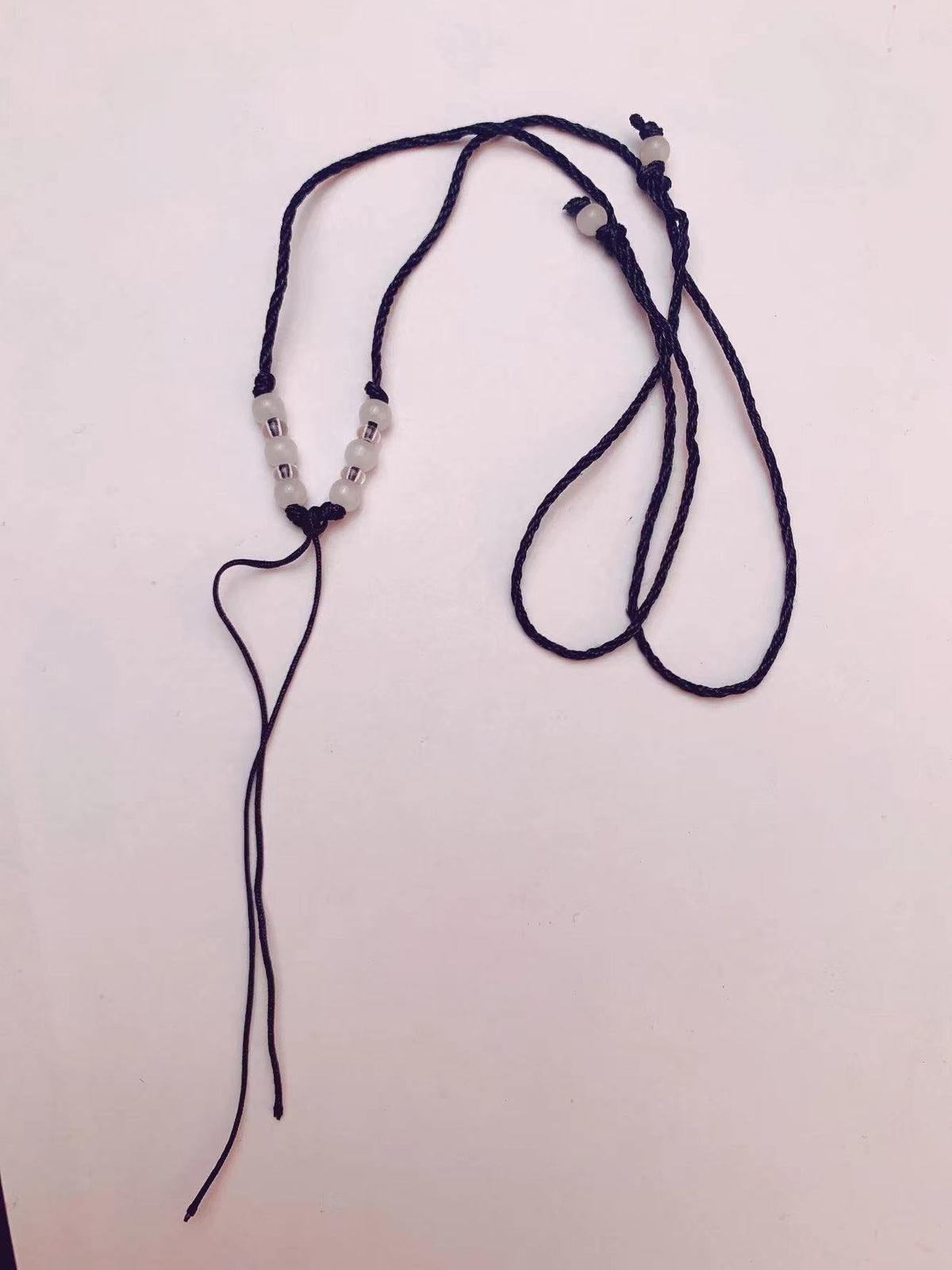 Women's & Men's Couple Lanyard Sier Plated Calabash Pendent White Pendant