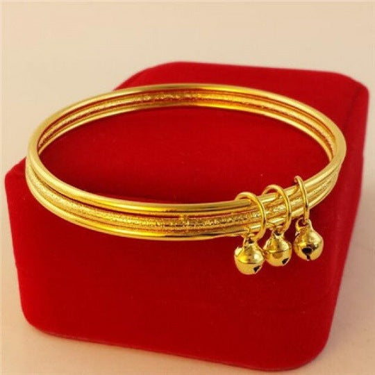 Vietnam Placer Gold Word Plate Brass Gold-plated Simple Bracelet