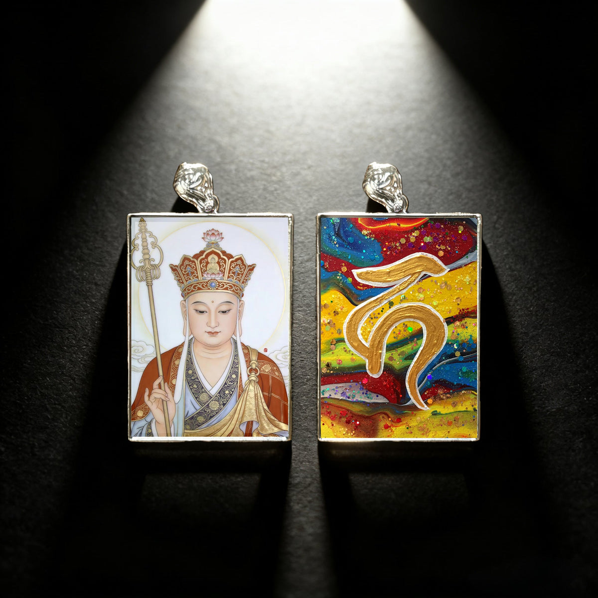 Green Mother Northeast Double-sided Gold Electroplating Niche For Statue Of Pendant
