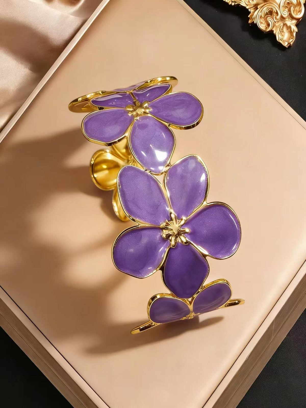 Glaze Flowers Stainless Steel Female High Sense Personality Wild Flower Bracelets