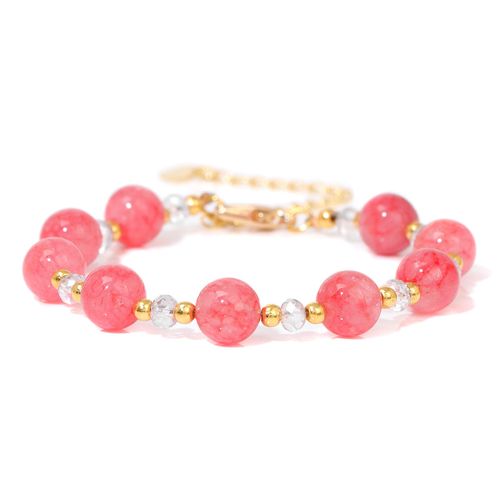 Women's Natural Stone Beads Simple Lobster Buckle Bracelet