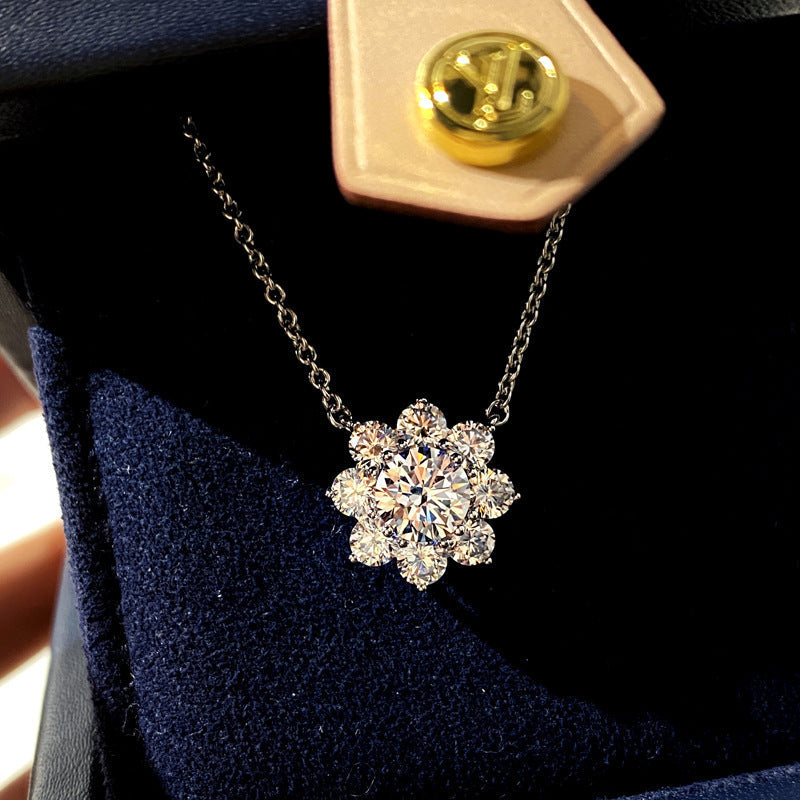Shi Korean Style Fashion Elegant Snowflake Zircon Versatile Jewelry Set