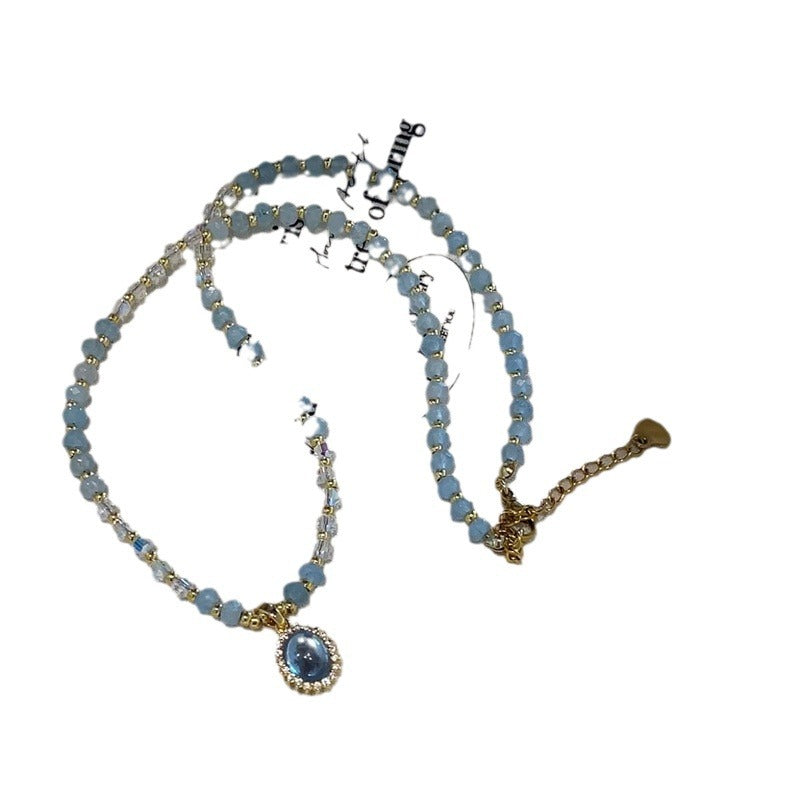 Blue Treasure Light Luxury Minority Elegance Retro Necklaces